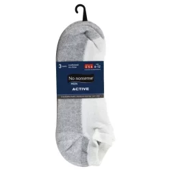 No Nonsense Socks, Cushioned No Show, Men, Size 6-12, White