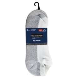 No Nonsense Socks, Cushioned No Show, Men, Size 6-12, White