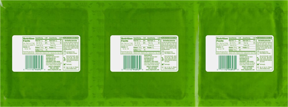slide 4 of 4, Simple Truth Organic Grass Fed Ground Beef, 3 ct; 1 lb