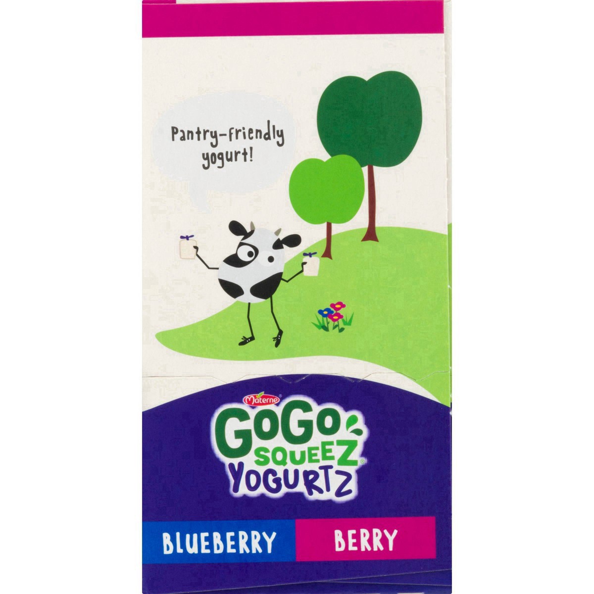 slide 10 of 41, GoGo squeeZ YogurtZ Variety Pack, Blueberry and Berry Made with 100% Real Milk, 3 oz Pouches (10 Pack), 10 ct
