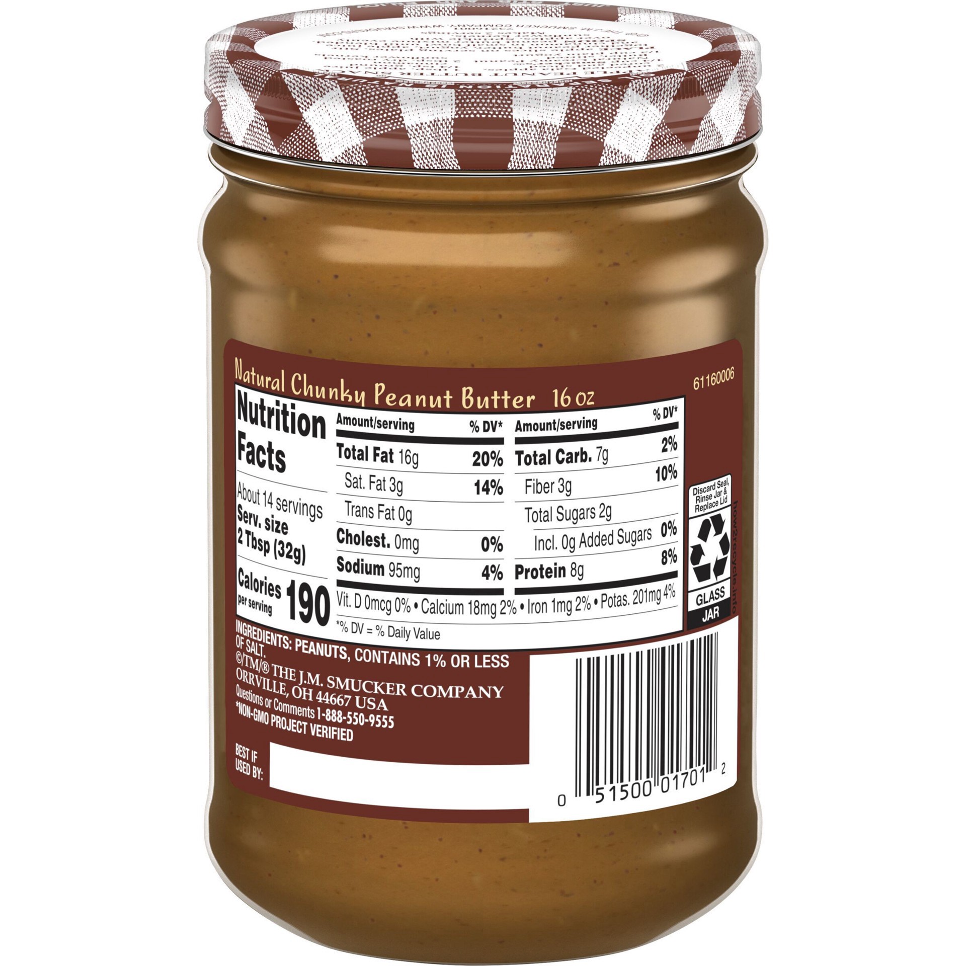 slide 4 of 7, Smucker's Natural Chunky Peanut Butter, 16 Ounces, 16 oz