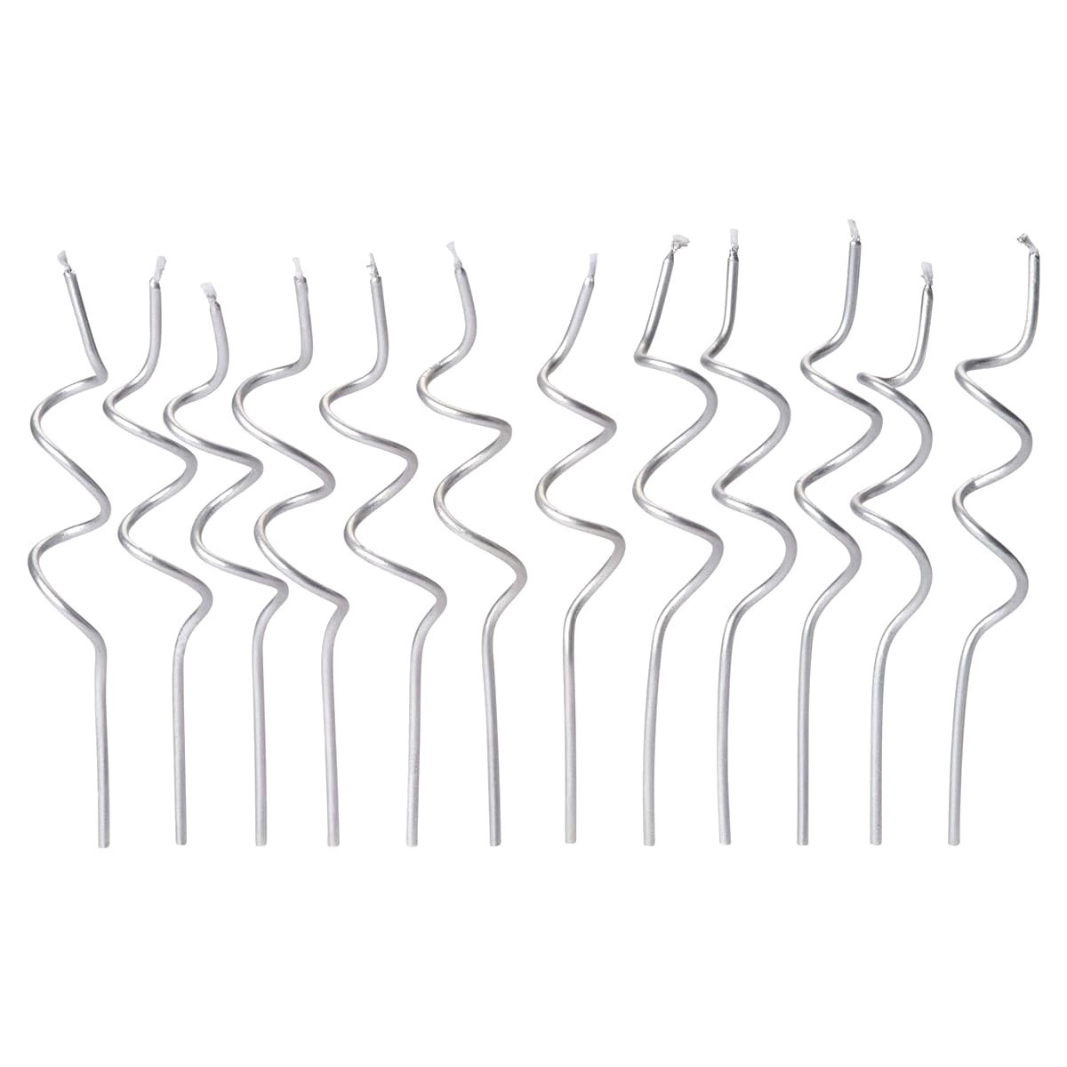 slide 1 of 1, Papyrus Birthday Candles, Silver Swirl (12-Count), 12 ct