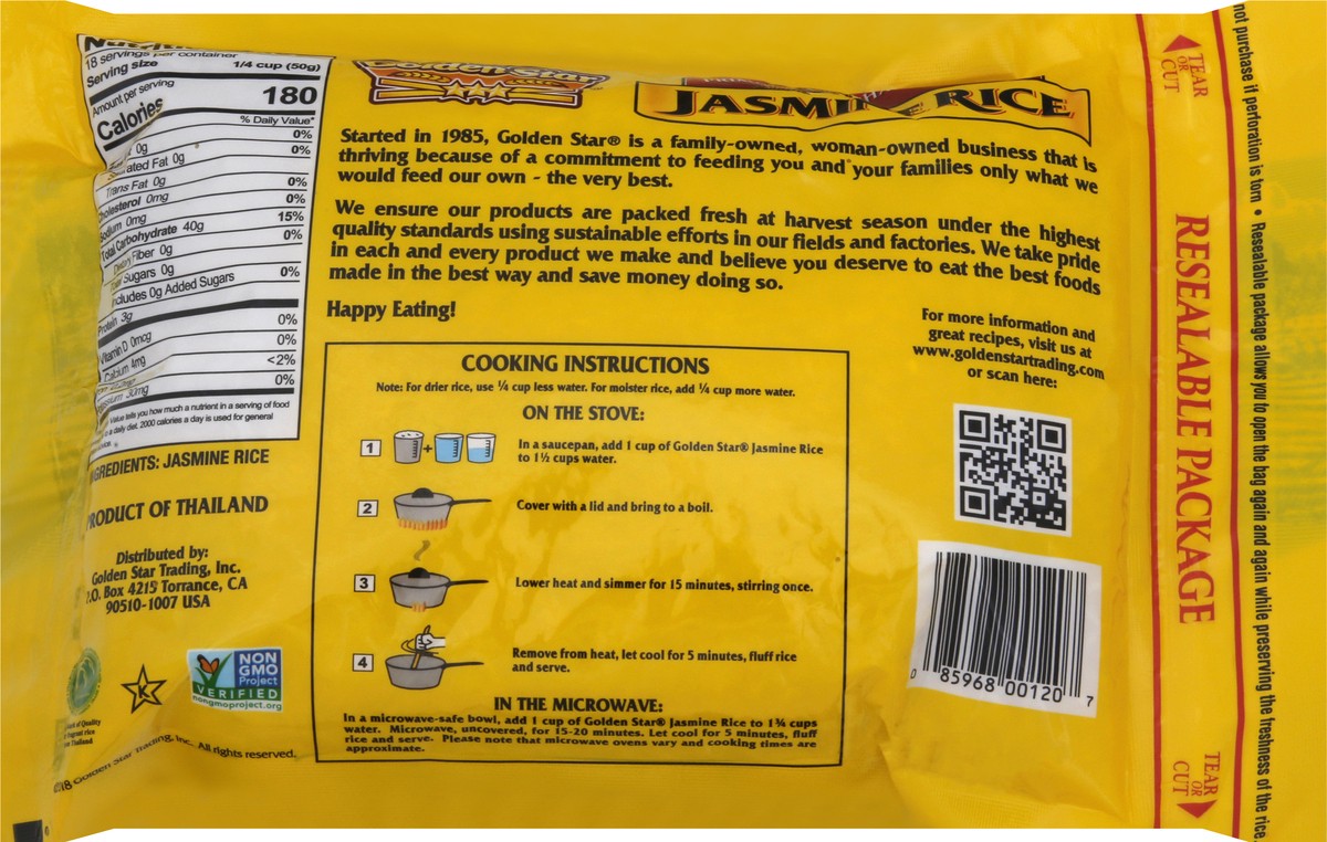 slide 3 of 9, Golden Star Prime Grade Jasmine Rice 2 lb, 2 lb