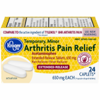 slide 1 of 1, Kroger Arthritis Pain Relief Acetaminophen 650 Mg Extended-Release Caplets, 24 ct