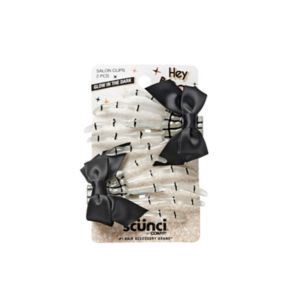 slide 1 of 1, scünci Glow in the Dark Skeleton Hands Salon Clips 2pk, 2 ct