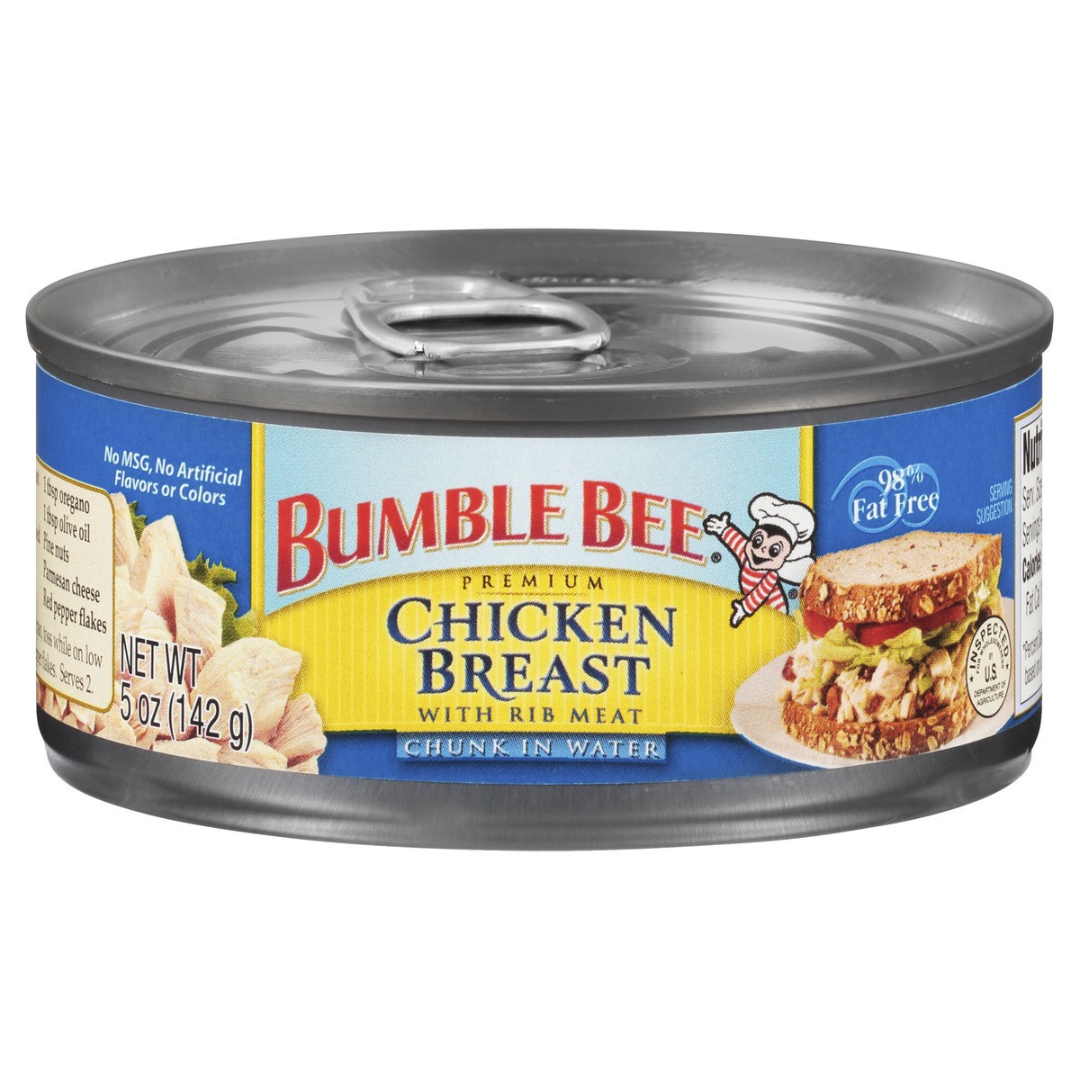 slide 5 of 11, Bumble Bee Chunk W/Rib Meat In Water Chicken Breast, 5 oz