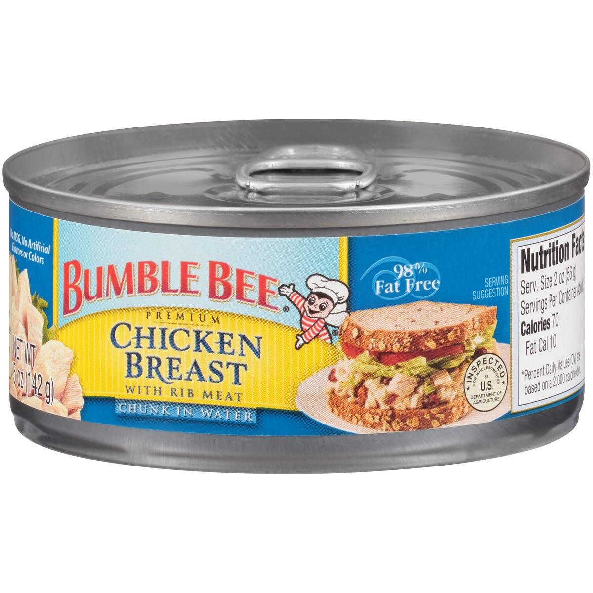 slide 2 of 11, Bumble Bee Chunk W/Rib Meat In Water Chicken Breast, 5 oz