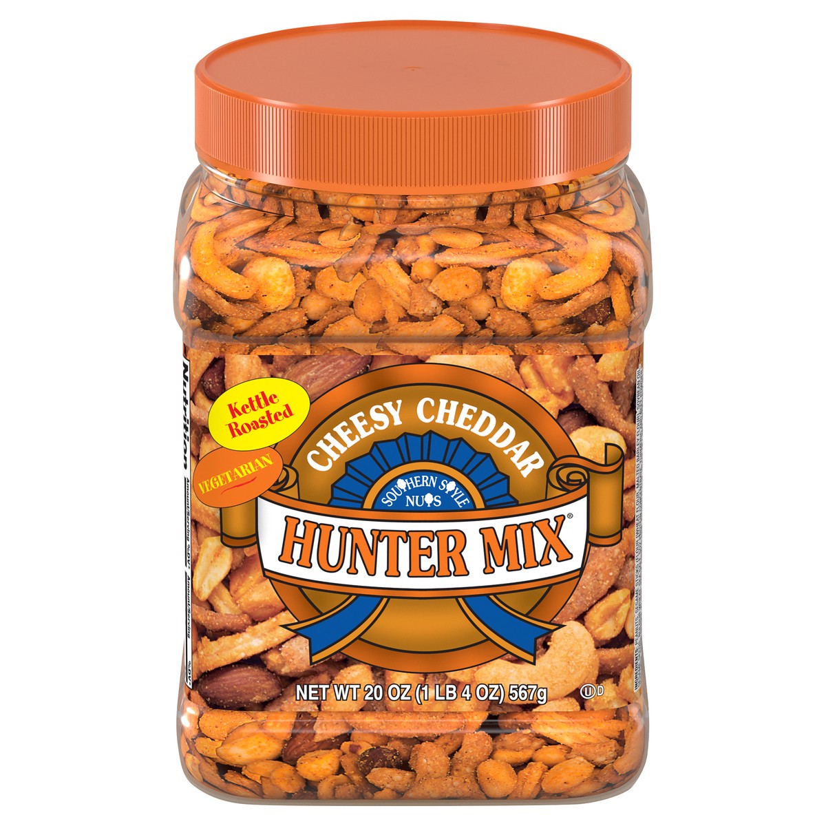 slide 1 of 1, Hunter Mix Southern Style Nuts Hunter Mix Mix Cheesy Cheddar Nuts Jar, 20 oz