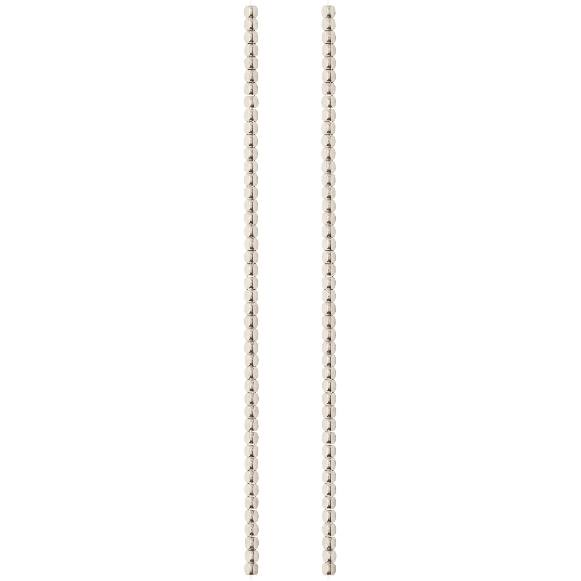 slide 2 of 3, Rhodium Metal Irregular Shape Beads, 3mm By Bead Landing, 3 mm