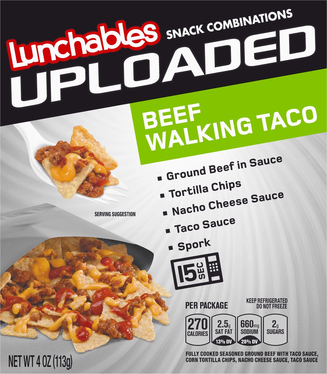 slide 11 of 14, Oscar Mayer Uploaded Beef Walking Taco Lunchable, 4 oz