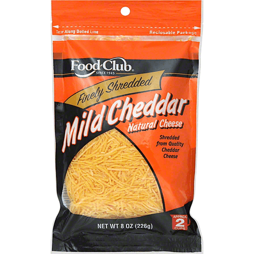 slide 2 of 3, Food Club Mild Cheddar Finely Shredded Cheese, 8 oz