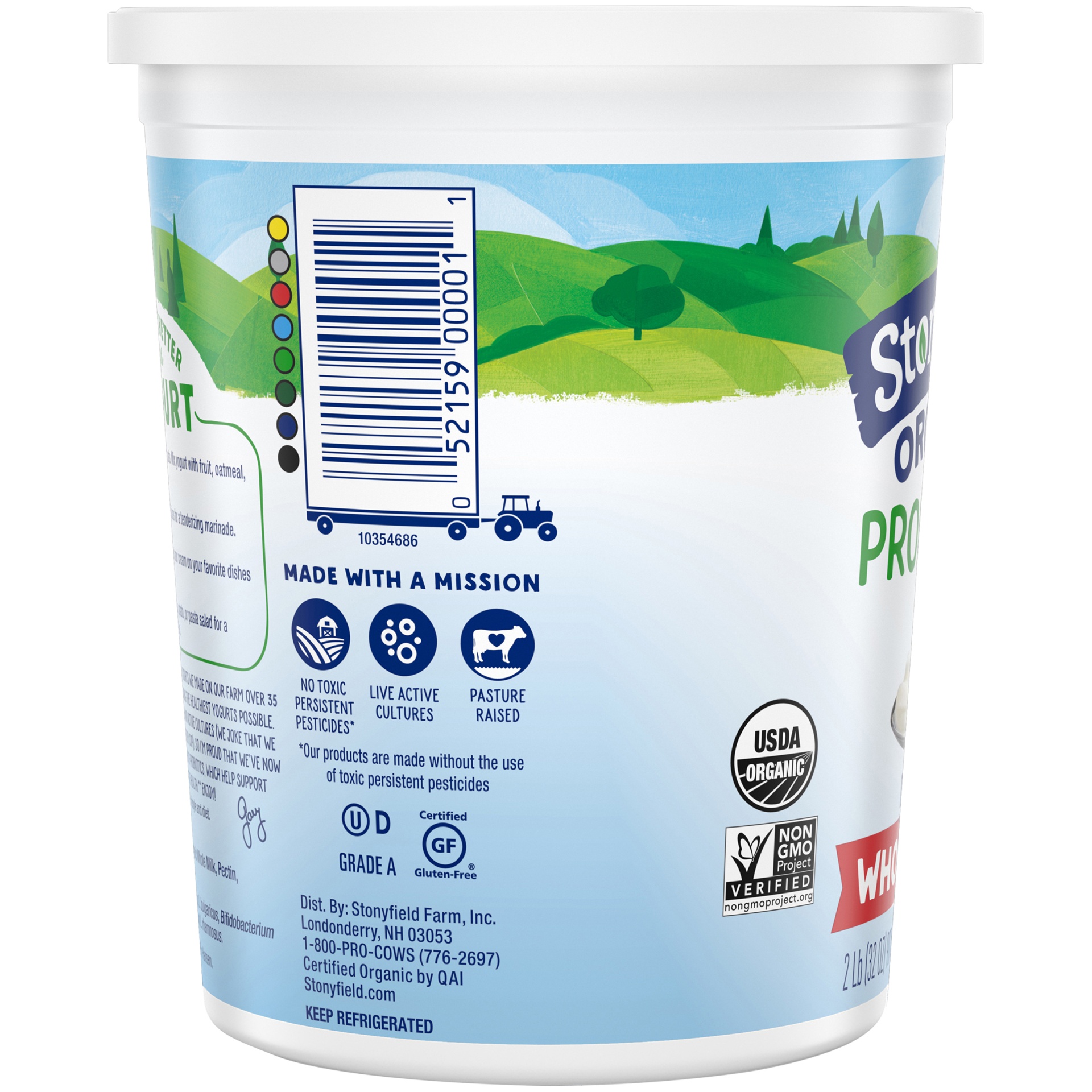 slide 2 of 6, Stonyfield Organic Whole Milk Probiotic Yogurt, Vanilla, 32 oz