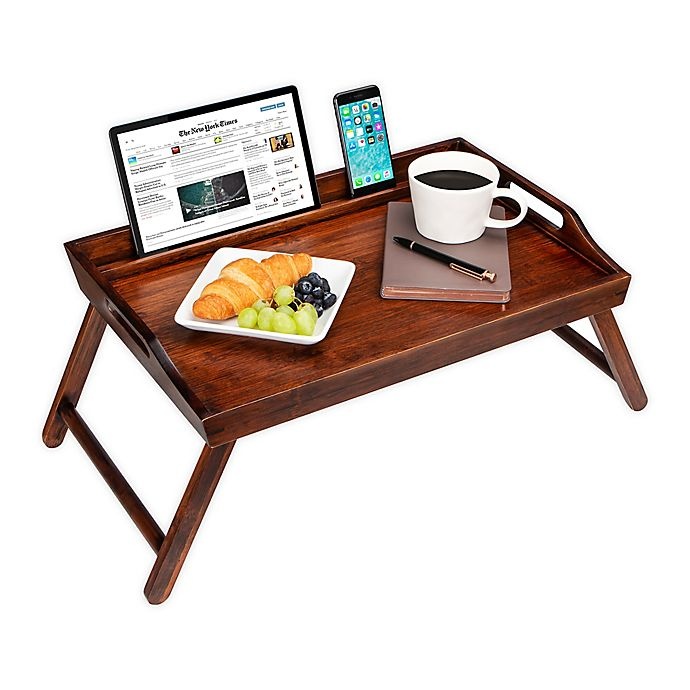 slide 1 of 1, LapGear Media Bed Tray/Lap Desk - Brown Bamboo, 1 ct