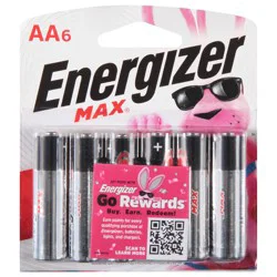 Energizer Max AA6 Alkaline Batteries 1 ea