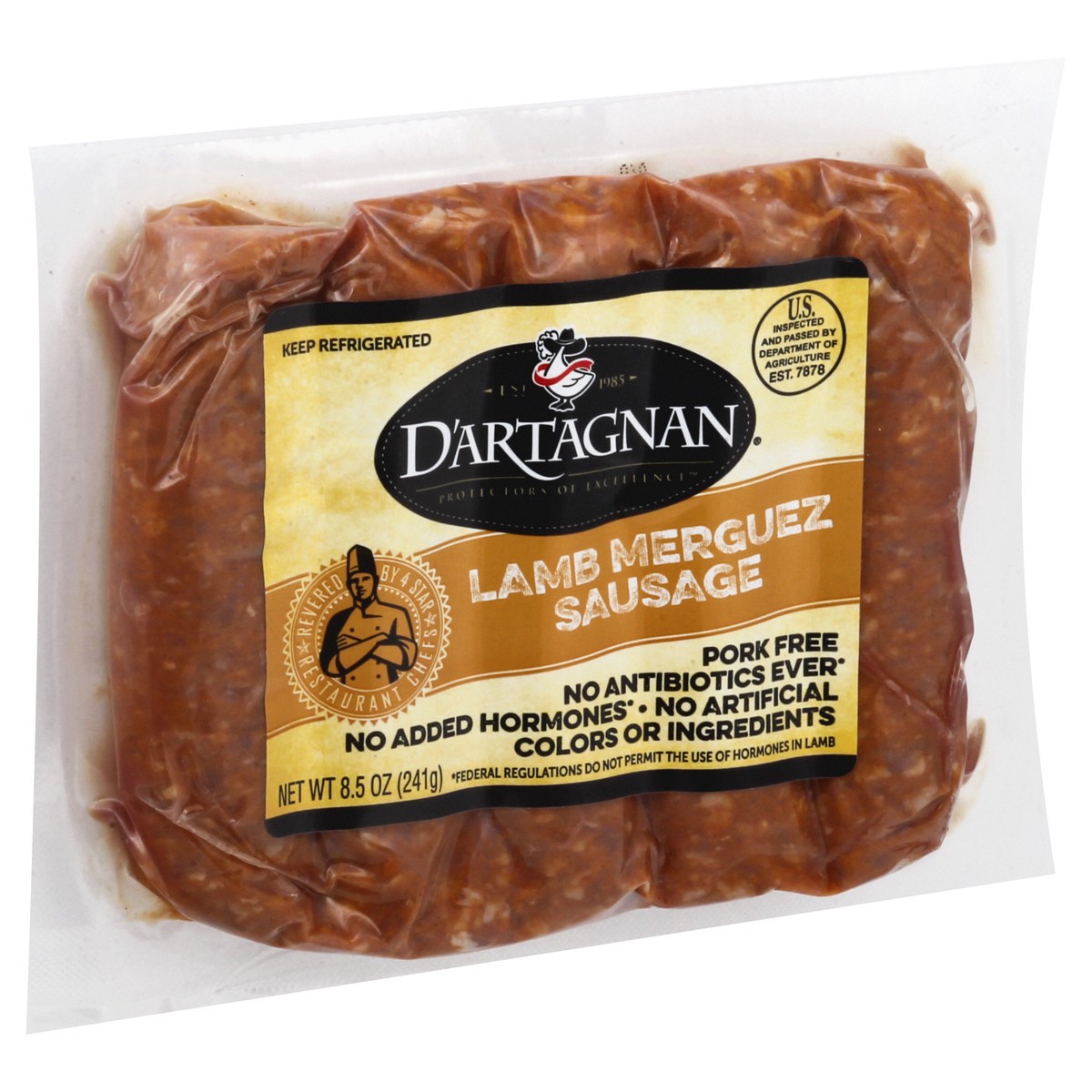 slide 10 of 10, D'Artagnan Lamb Merguez Sausage, 8.5 oz