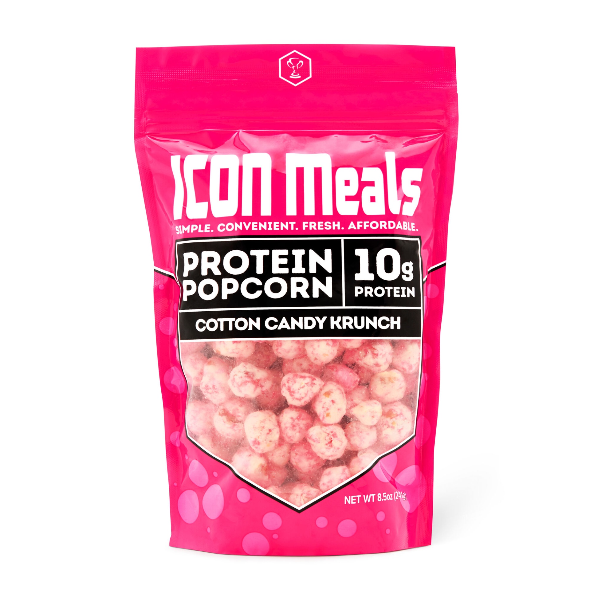 slide 1 of 1, ICON Meals Protein Popcorn - Cotton Candy Krunch, 8.5 oz