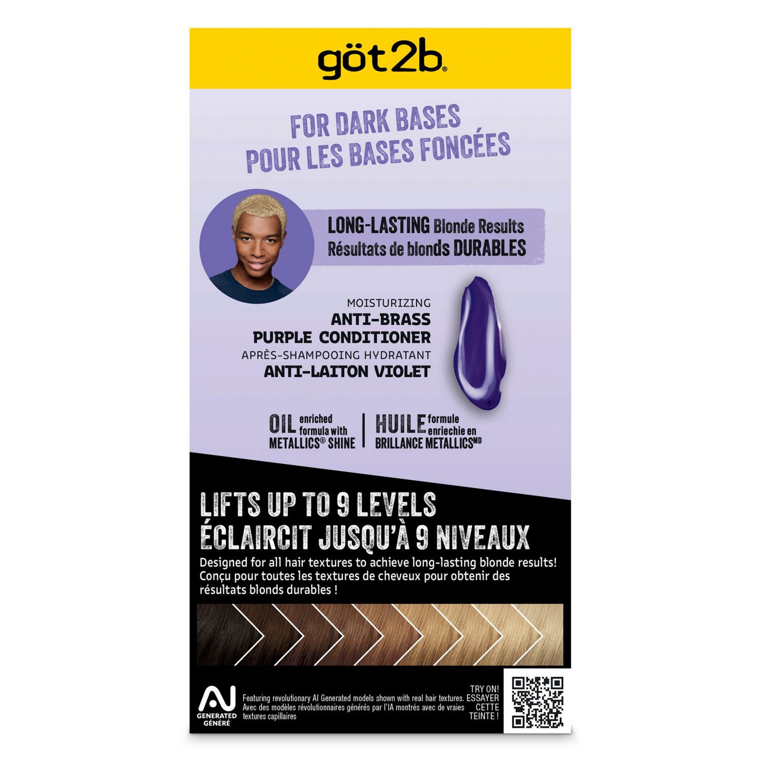 slide 4 of 9, göt2b Color Hi Lift Platinum Blonde, 1.69 oz