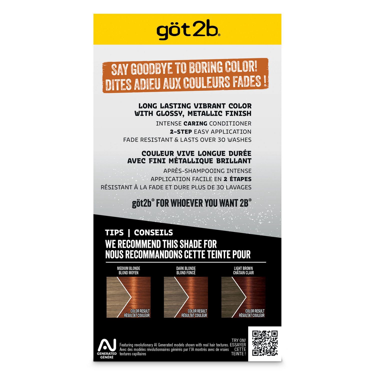 slide 5 of 9, göt2b Metallics Bronzed Copper Permanent Hair Color 1 Each, 22 oz