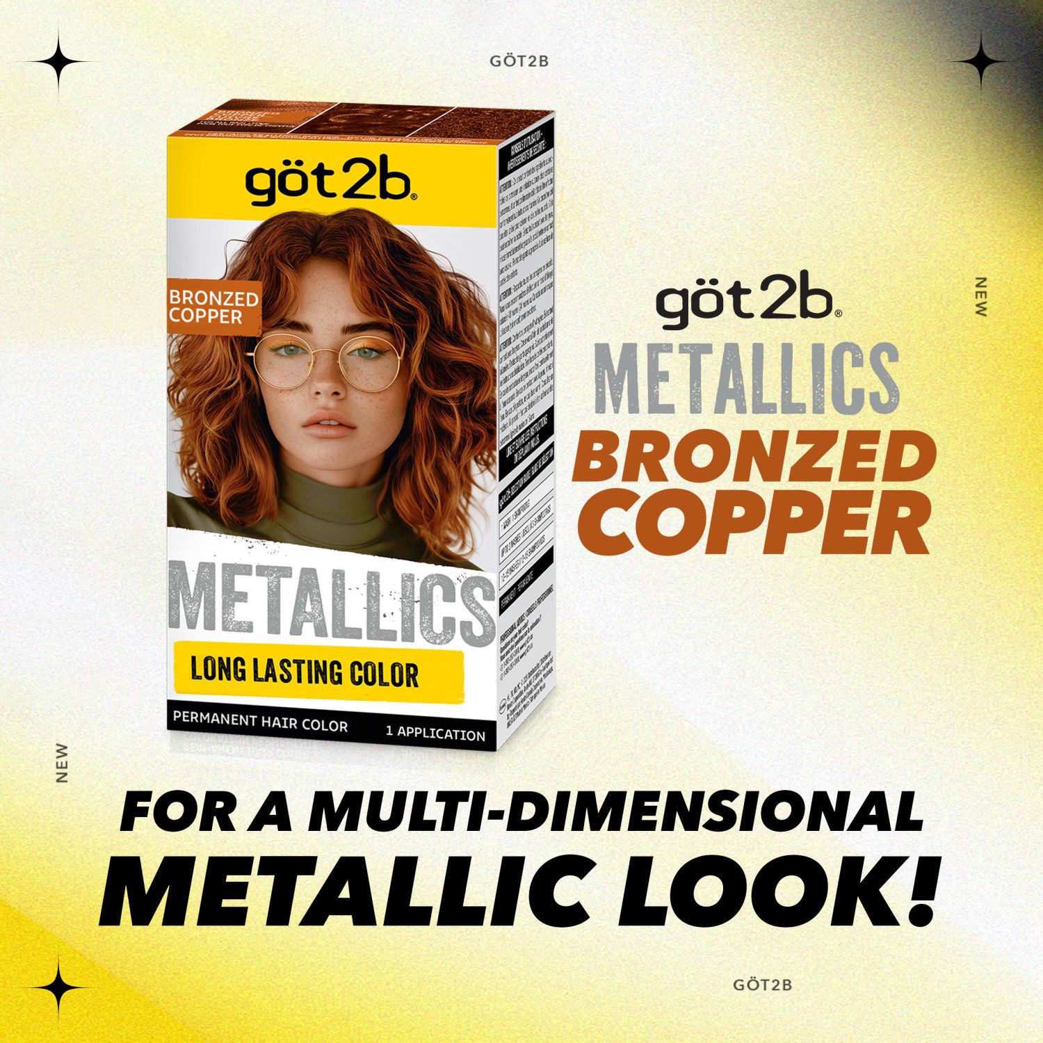 slide 3 of 9, göt2b Metallics Bronzed Copper Permanent Hair Color 1 Each, 22 oz