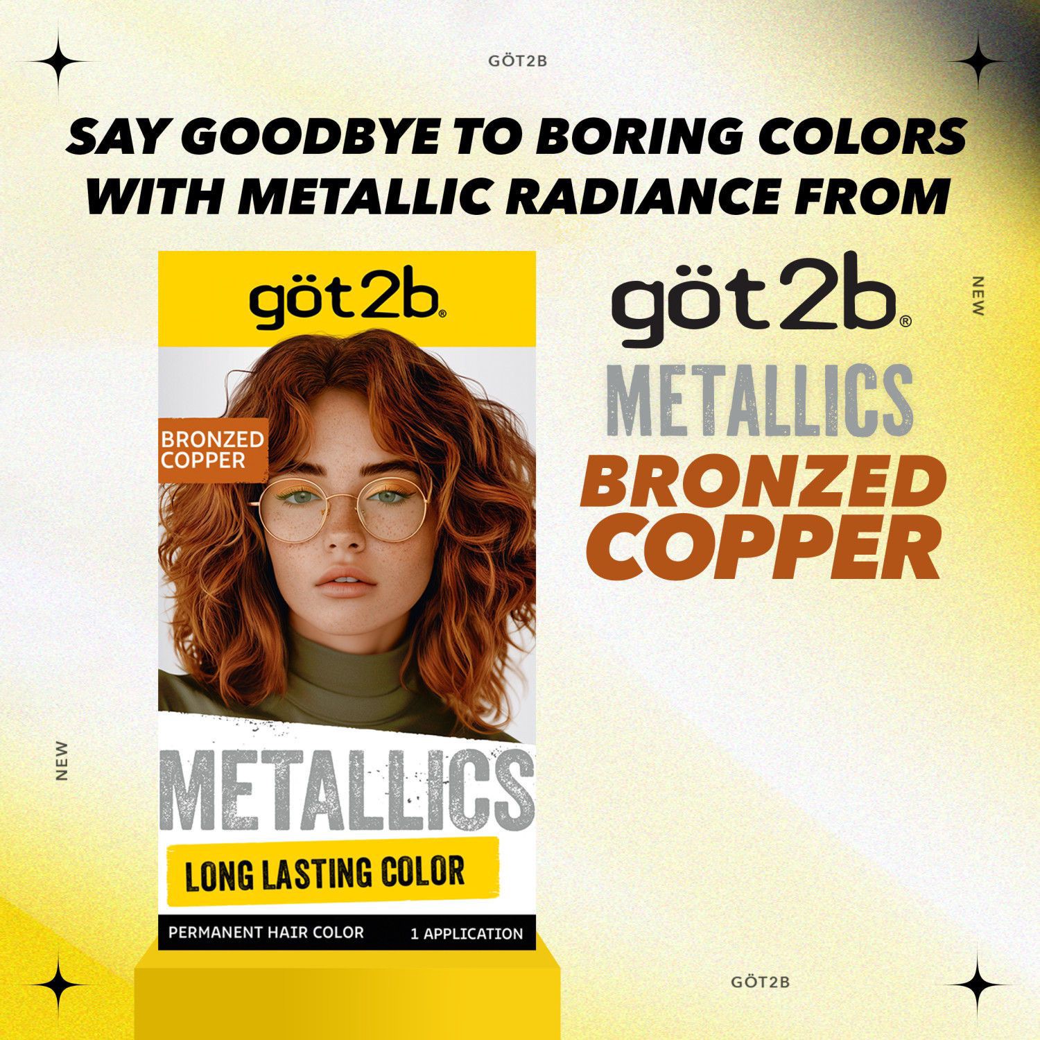 slide 9 of 9, göt2b Metallics Bronzed Copper Permanent Hair Color 1 Each, 22 oz