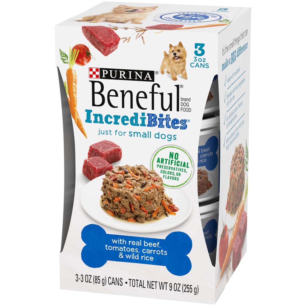 slide 3 of 9, Beneful Purina Beneful Small Breed Wet Dog Food With Gravy, IncrediBites with Real Beef, 9 oz