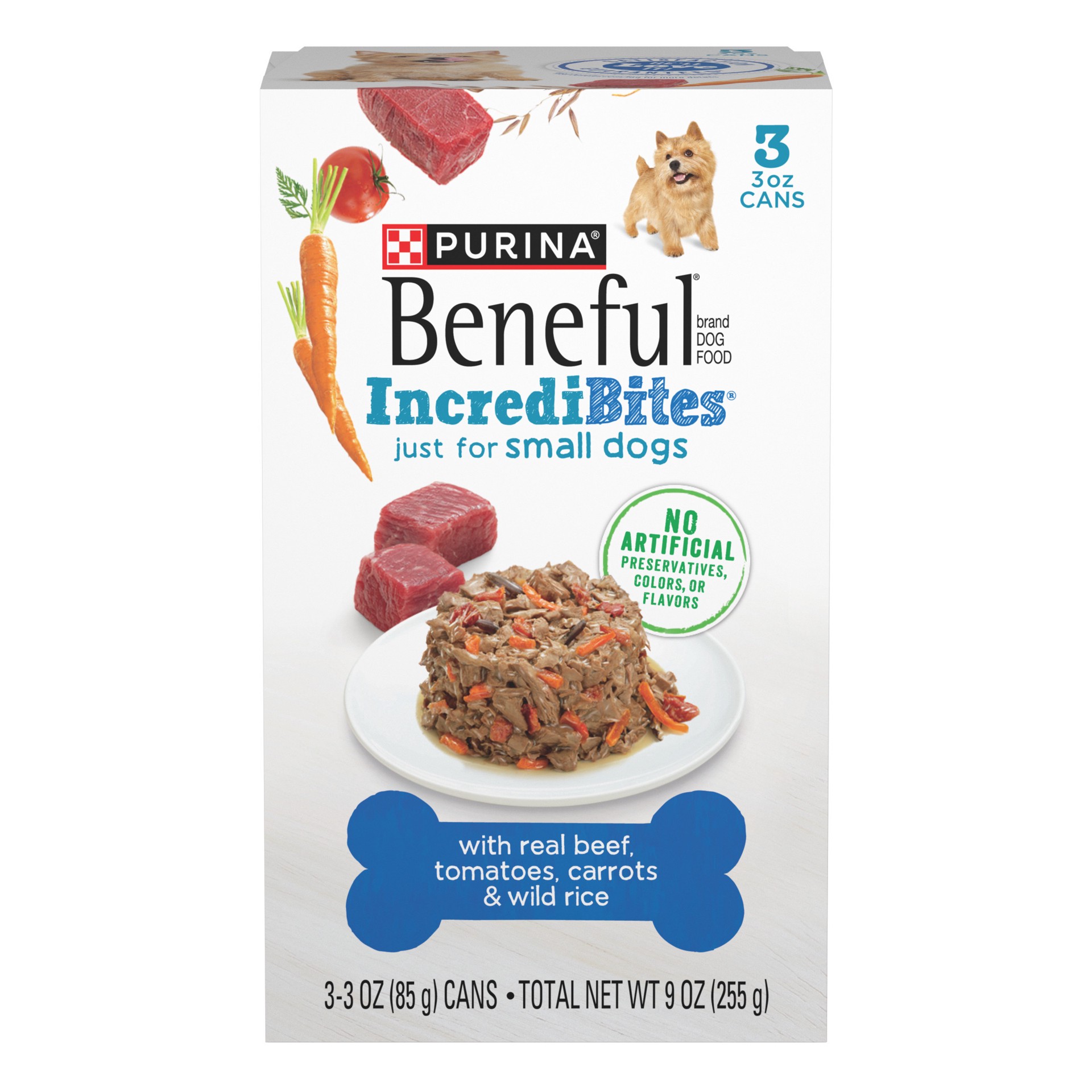 slide 1 of 9, Beneful Purina Beneful Small Breed Wet Dog Food With Gravy, IncrediBites with Real Beef, 9 oz