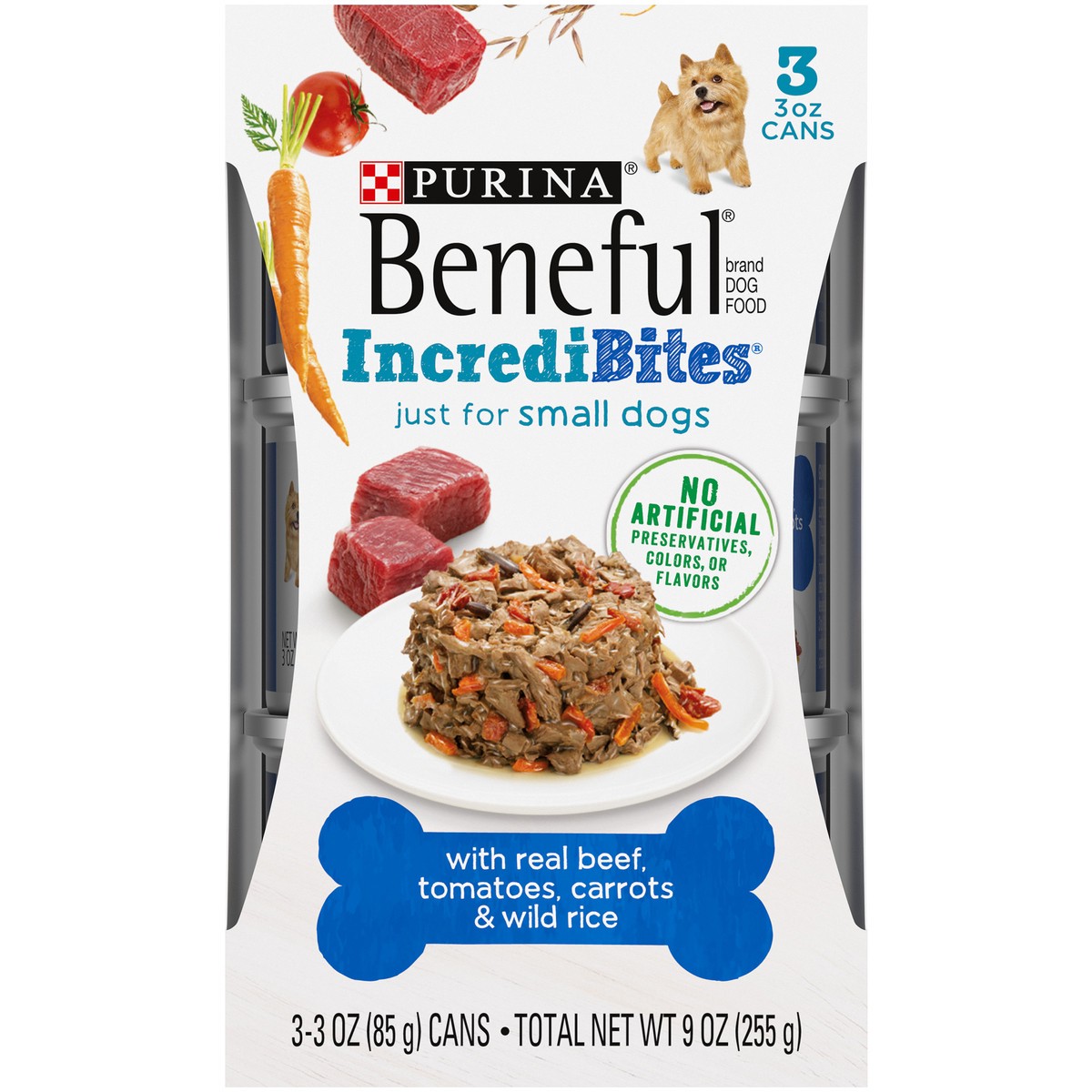 slide 7 of 9, Beneful Purina Beneful Small Breed Wet Dog Food With Gravy, IncrediBites with Real Beef, 9 oz