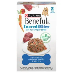 Purina Beneful Small Breed Wet Dog Food With Gravy, IncrediBites with Real Beef