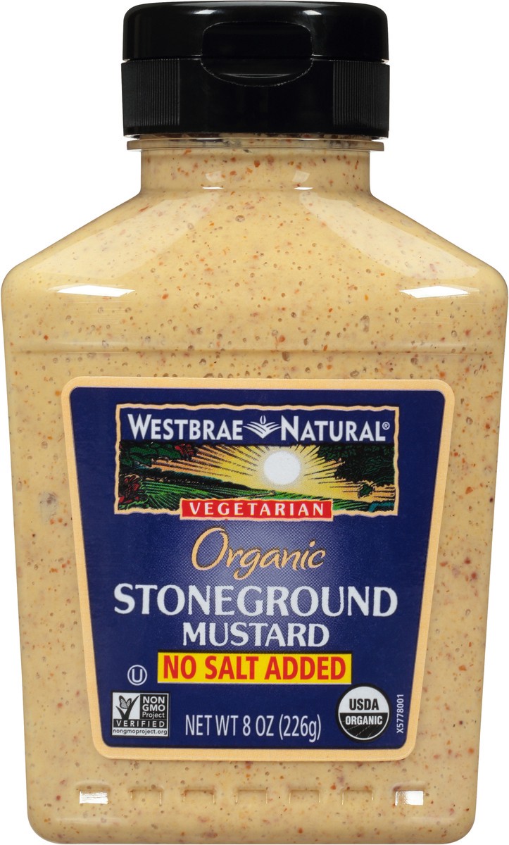 slide 8 of 10, Westbrae Natural No Salt Added Stoneground Mustard, 12 oz