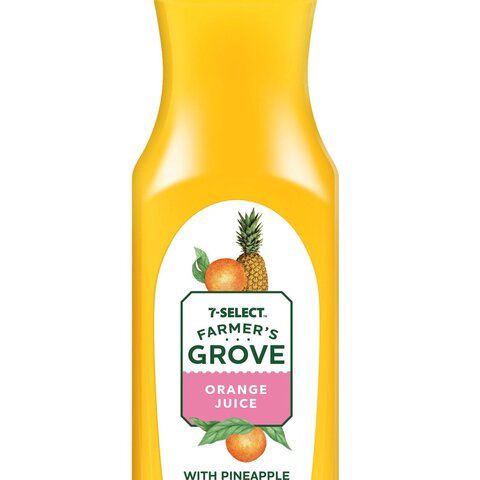 slide 1 of 1, 7Select Farmers Grove Orange Juice With Pineapple, 11.5 oz