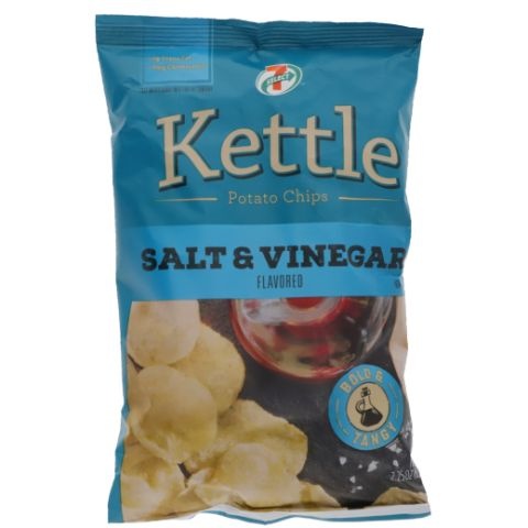 slide 1 of 1, 7-Select 7 Select Kettle Salt & Vinegar Potato Chips, 2.25 oz