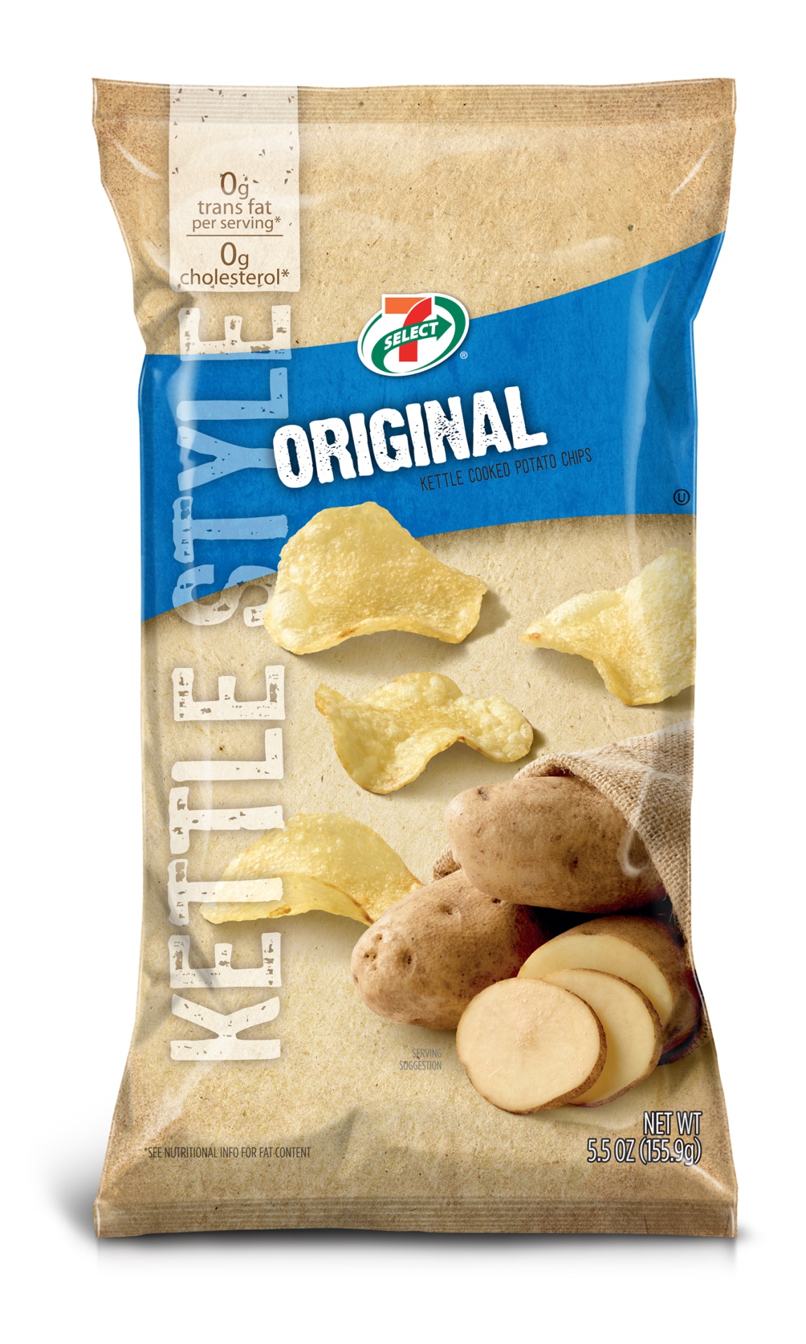 slide 1 of 1, 7-Select 7 Select Kettle Original Potato Chips, 5.5 oz