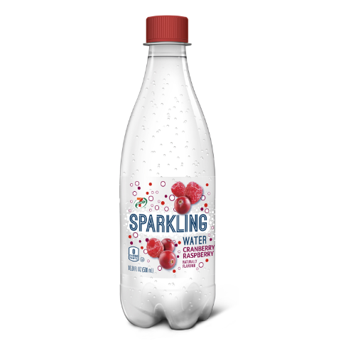 slide 1 of 1, 7-Select Sparkling Cranberry Raspberry Water, 16.9 oz