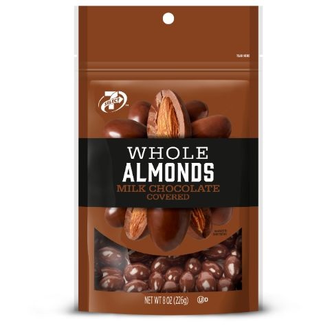 slide 1 of 1, 7-Select Milk Chocolate Almonds, 8 oz