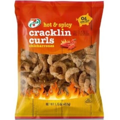 slide 1 of 1, 7-Select Pork Cracklins Hot, 1.75 oz