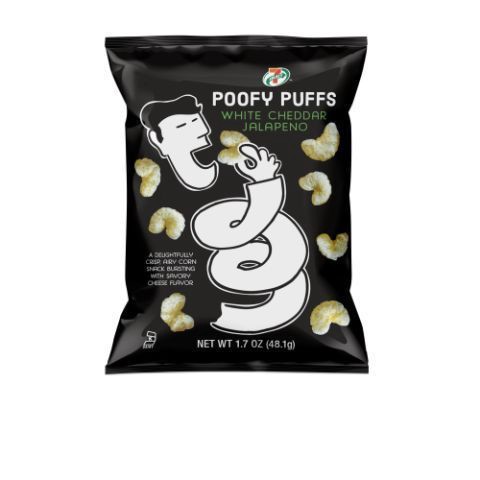 slide 1 of 1, 7-Select Poofy Puff White Cheddar Jalapeno, 1 oz