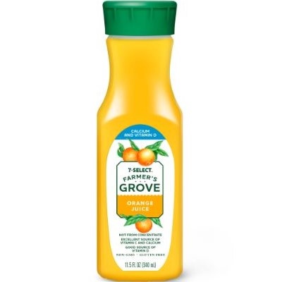 slide 1 of 1, 7-Select 7 Select Farmers Grove Orange Juice - Calcium, 11.5 oz