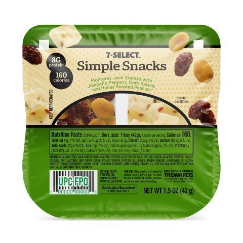 slide 1 of 1, 7-Select Simple Snack Pepper Jack Peanut Raisin, 1 ct