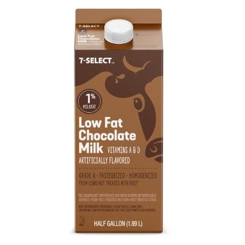 slide 1 of 1, 7-Select 1% Chocolate Milk Half Gallon, 64 oz