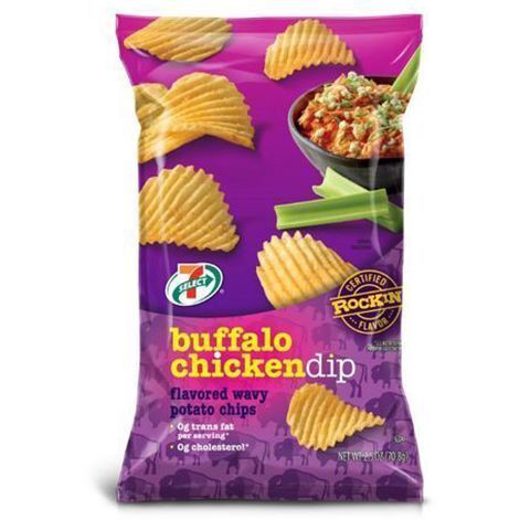 slide 1 of 1, 7-Select Chips 3oz or Less 7 Select Ripple Buffalo Chicken Dip Potato Chips, 2.5 oz