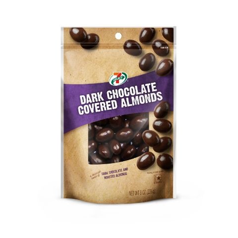 slide 1 of 1, 7-Select Dark Chocolate Covered Almonds, 8 oz