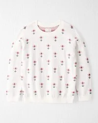 Littleplanet Girls Organic Cotton Sweater Knit - Wildflower Maze Print - Size 8
