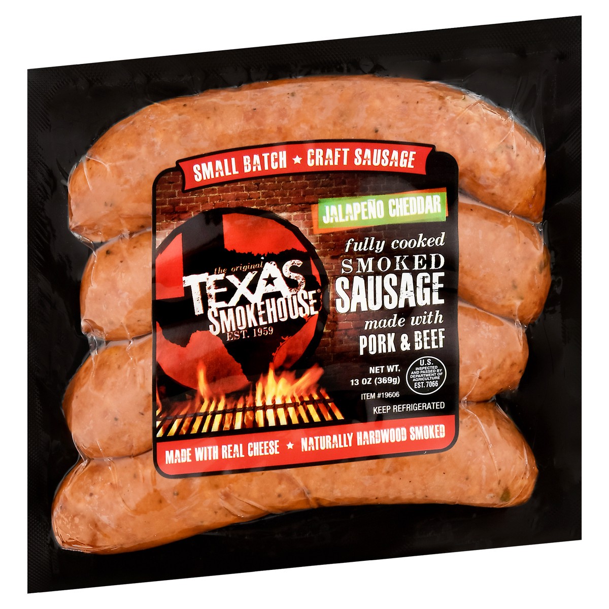 slide 13 of 14, Texas Smokehouse Jalapeño-Cheddar Sausage Links, 23 oz