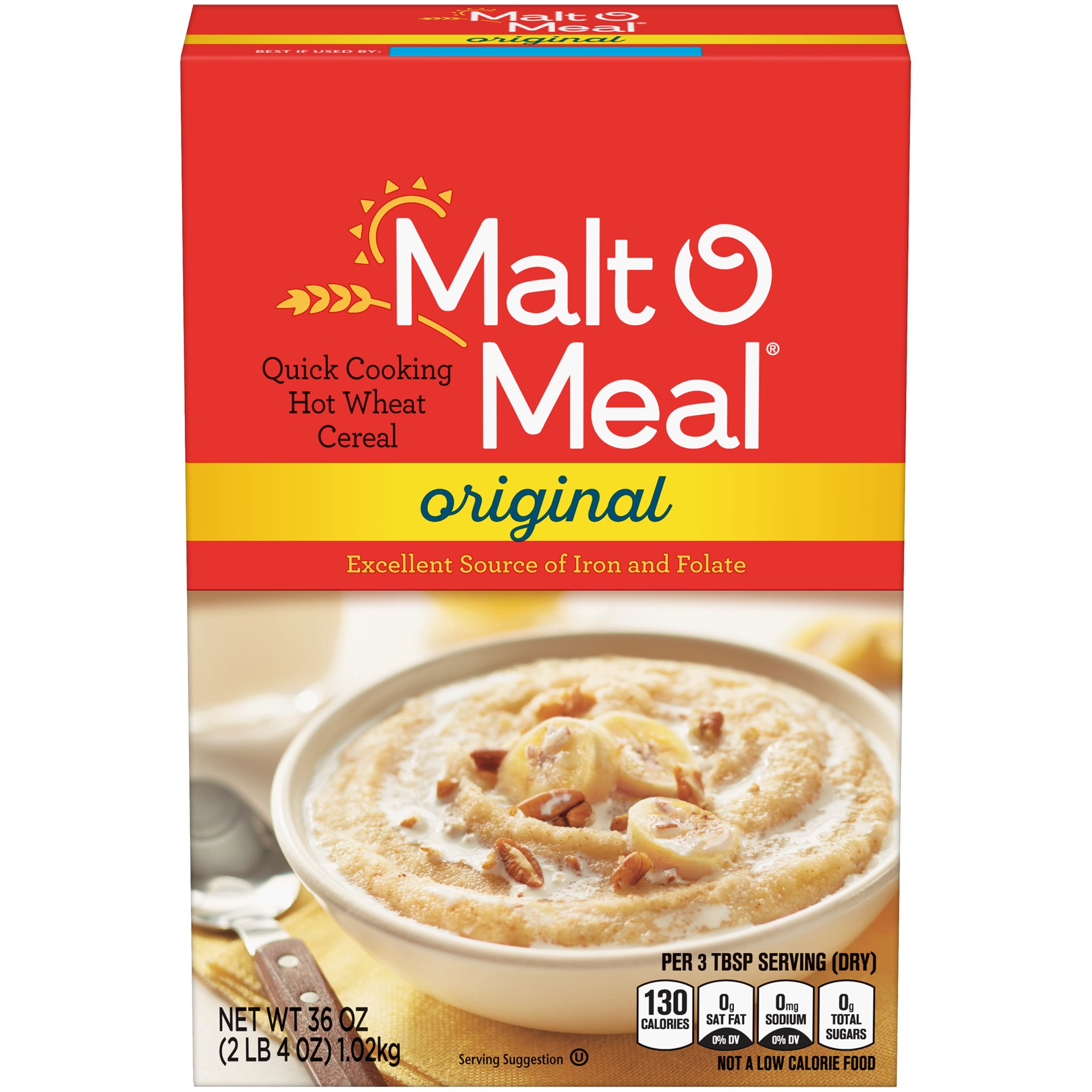 slide 3 of 5, Malt-O-Meal, Original Malt-O-Meal Hot Breakfast Cereal, Quick Cooking, 36 Ounce – 1 count, 36 oz