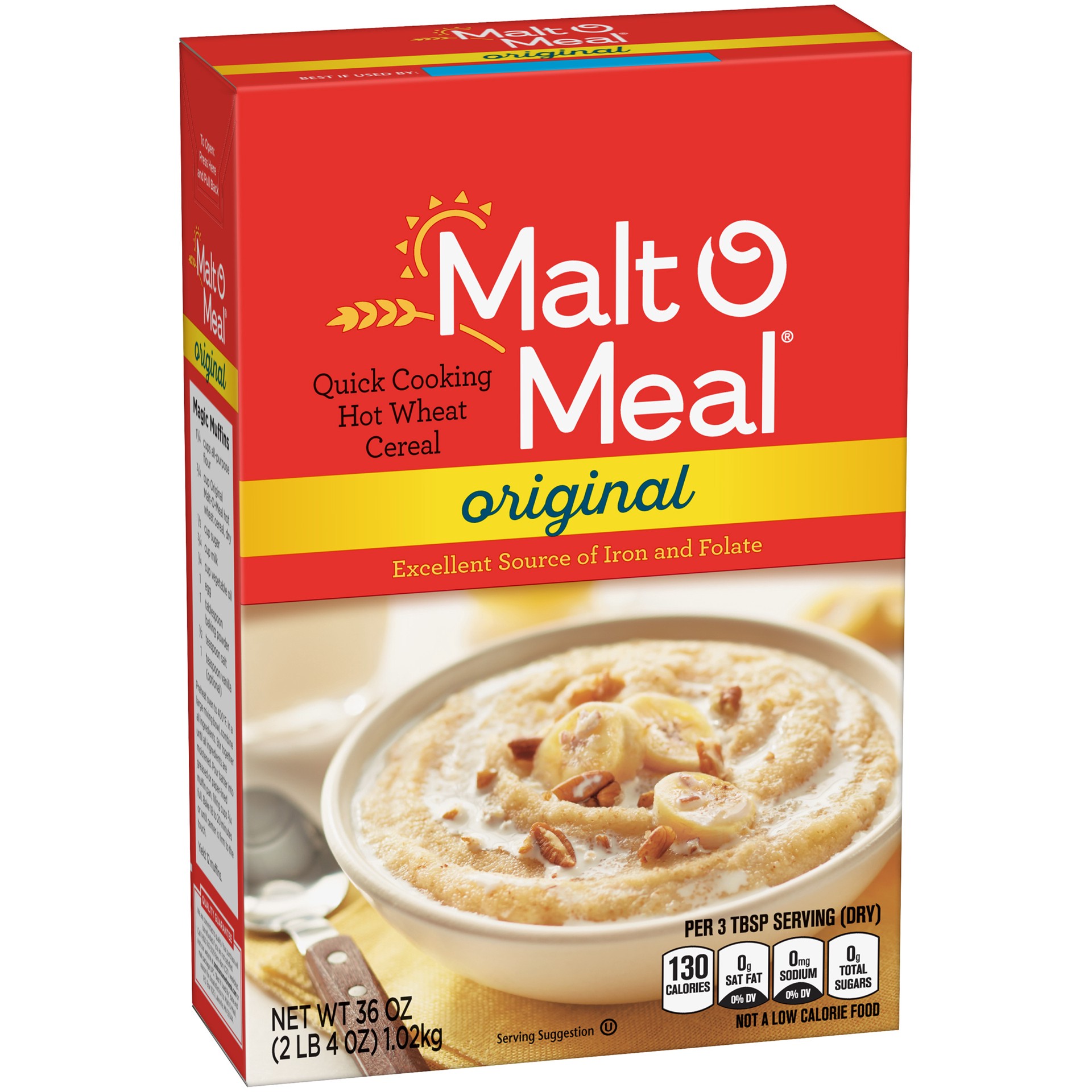 slide 2 of 5, Malt-O-Meal, Original Malt-O-Meal Hot Breakfast Cereal, Quick Cooking, 36 Ounce – 1 count, 36 oz