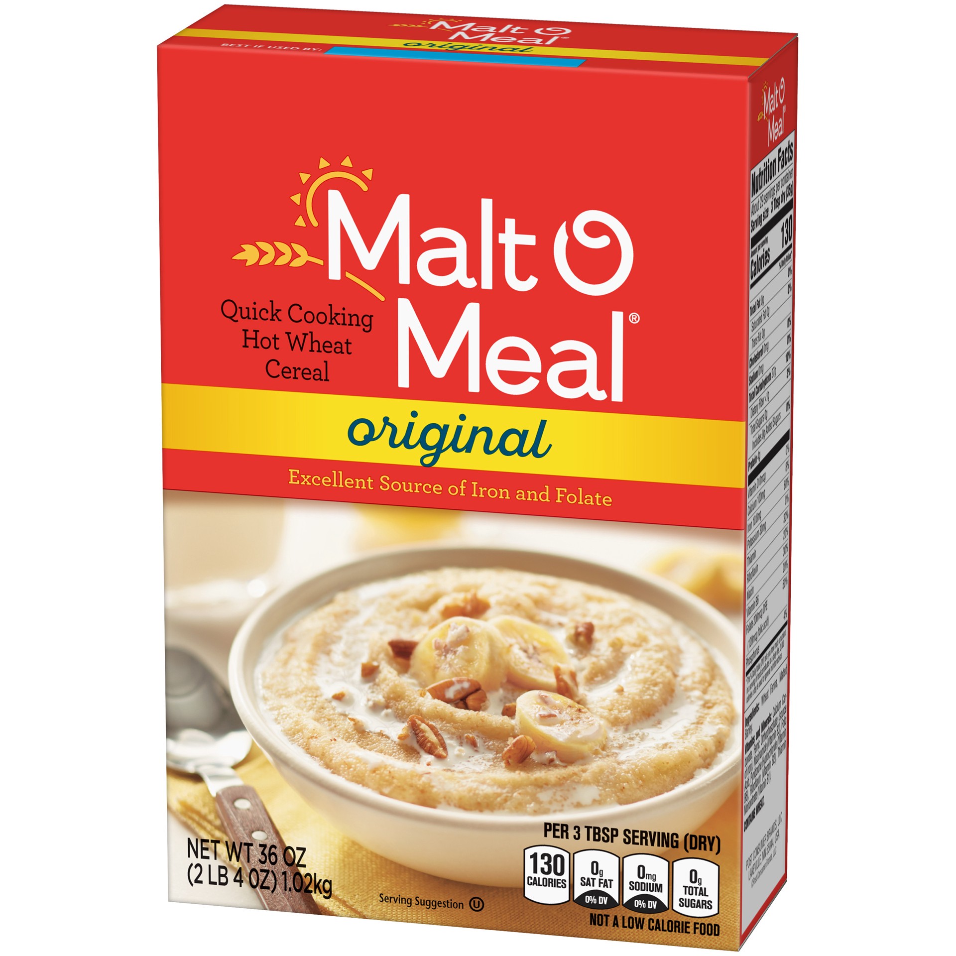 slide 5 of 5, Malt-O-Meal, Original Malt-O-Meal Hot Breakfast Cereal, Quick Cooking, 36 Ounce – 1 count, 36 oz