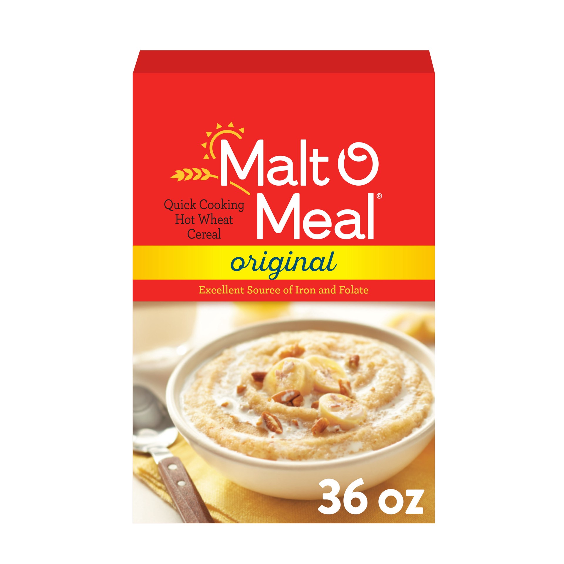 slide 1 of 5, Malt-O-Meal, Original Malt-O-Meal Hot Breakfast Cereal, Quick Cooking, 36 Ounce – 1 count, 36 oz