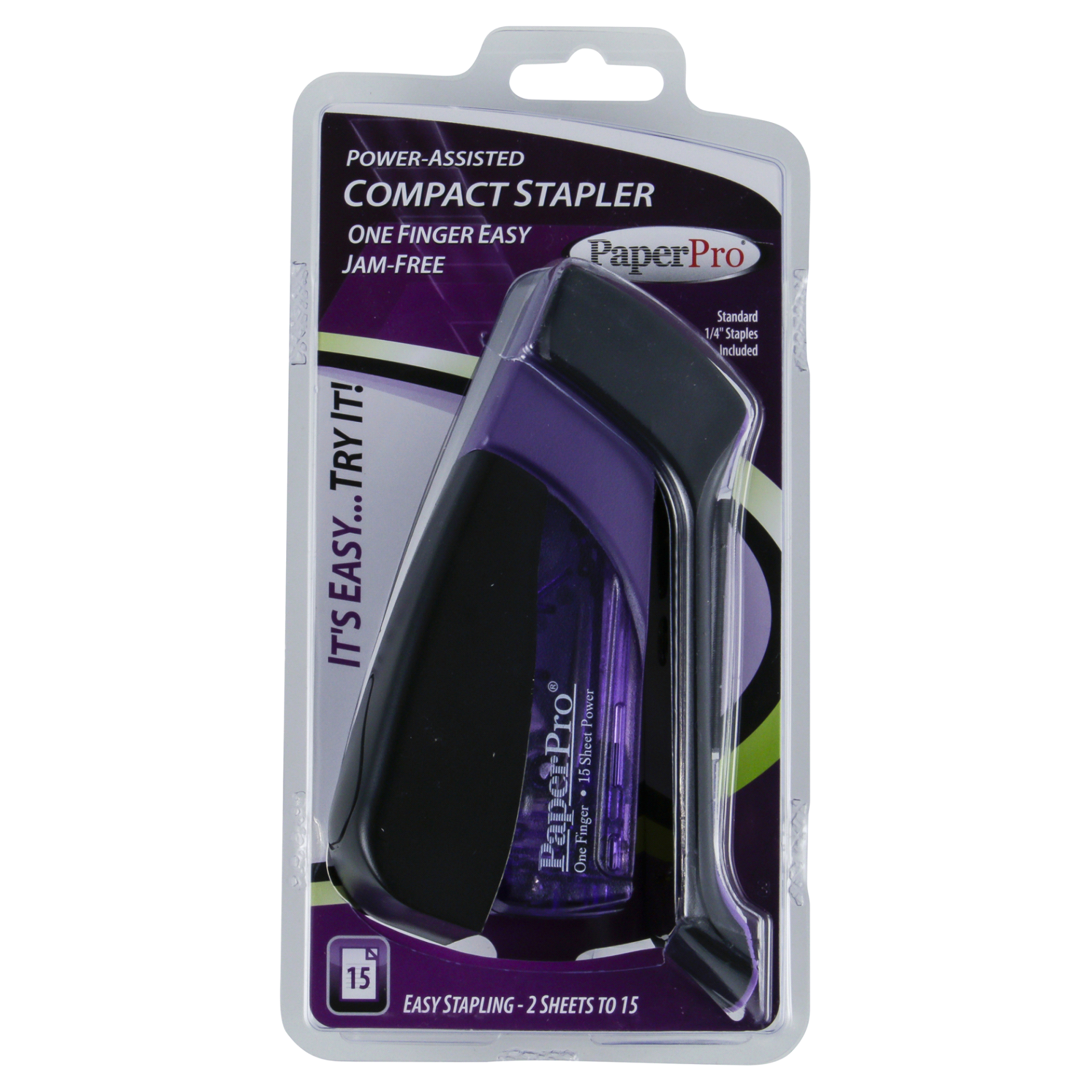 slide 1 of 2, PaperPro Translucent Compact Stapler, 1 ct