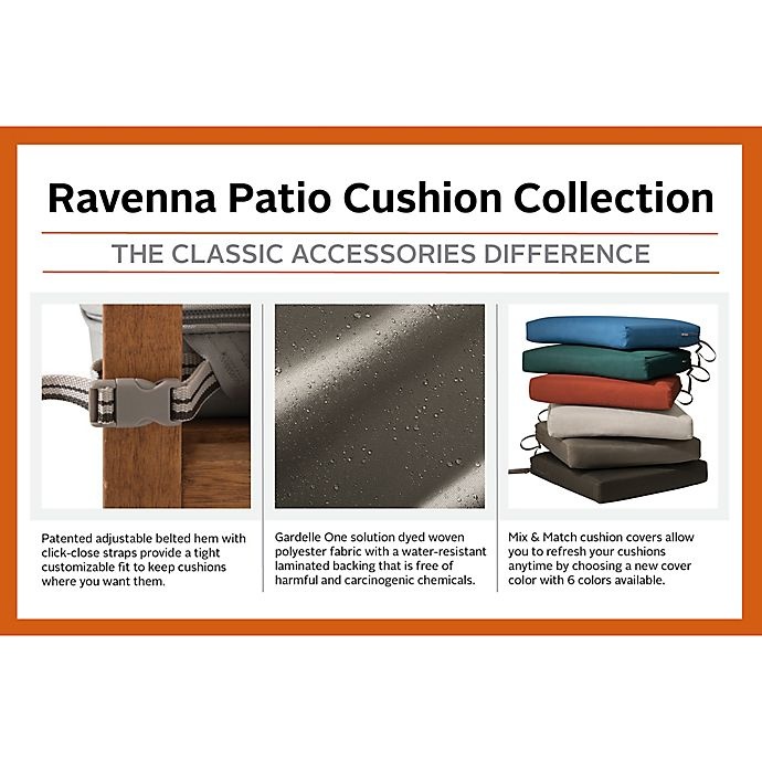 slide 11 of 15, Classic Accessories Patio Bench/Settee Cushion Slip Cover and Foam - Dark Taupe, 1 ct