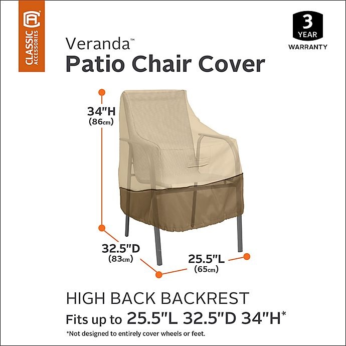 slide 2 of 13, Classic Accessories Veranda High Back Chair Cover, 1 ct